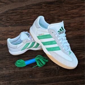 NWT Adidas Samba MN OG Unisex Sneakers Cloud White/Green/Gun Sz 7M/8W RB